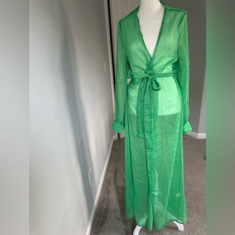 SEXY See-thru green tunic/coat